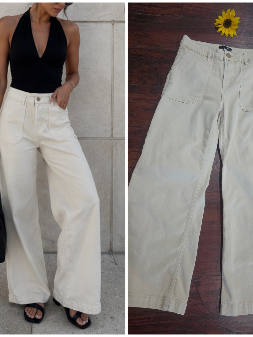 Kut From The Kloth High-Rise Wide Leg Tan Jeans 💙